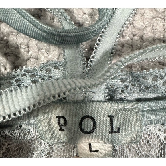 Pol Tank Top Womens Large Oversized Blue Green Lace Boho Festival Read - Picture 6 of 11